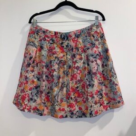 J Crew Pleated Floral 💐Skirt, sz 8 - Picture 5 of 13